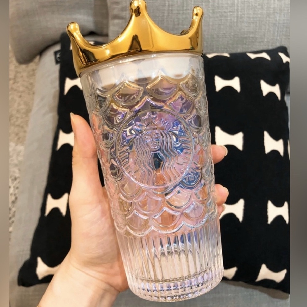 Starbucks Gold Crown Iridescent Glass